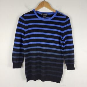 Bloomingdale's 2 Ply Cashmere Ombre Striped Long Sleeve Crewneck Sweater